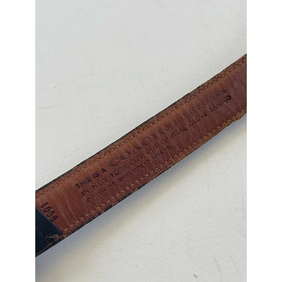 Vintage 80s Coach Black Leather Belt with Brass Buckle Size 39 - Picture 10 of 11